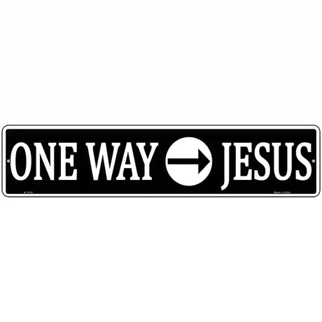 One Way Jesus Novelty Metal Street Sign 18" x 4" (K)