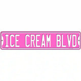 Ice Cream Blvd Novelty Metal Street Sign 18" x 4" (K)