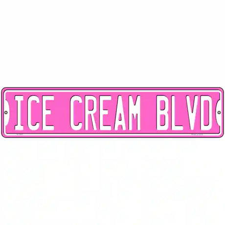 Ice Cream Blvd Novelty Metal Street Sign 18" x 4" (K)