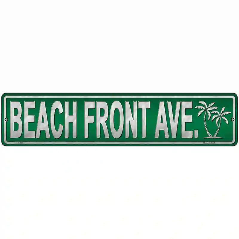 Beach Front Ave Novelty Metal Street Sign 18" x 4" (K)