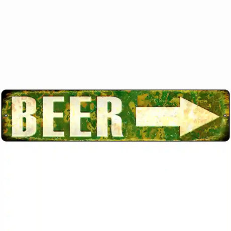 Beer to the Right Novelty Metal Street Sign 18" x 4" (K)