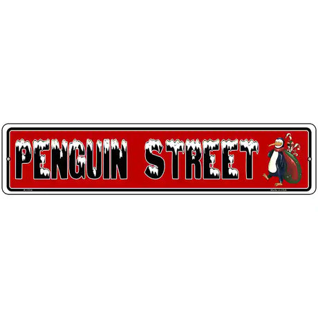 Penguin Street Novelty Metal Street Sign 18" x 4" (K)