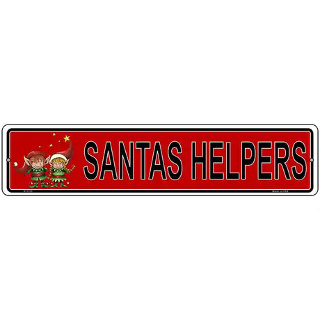 Santas Helper Novelty Metal Street Sign 18" x 4" (K)