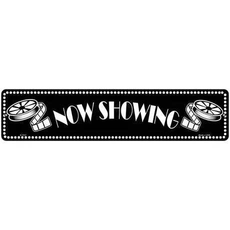 Now Showing Home Theater Novelty Metal Street Sign 18" x 4" (K)