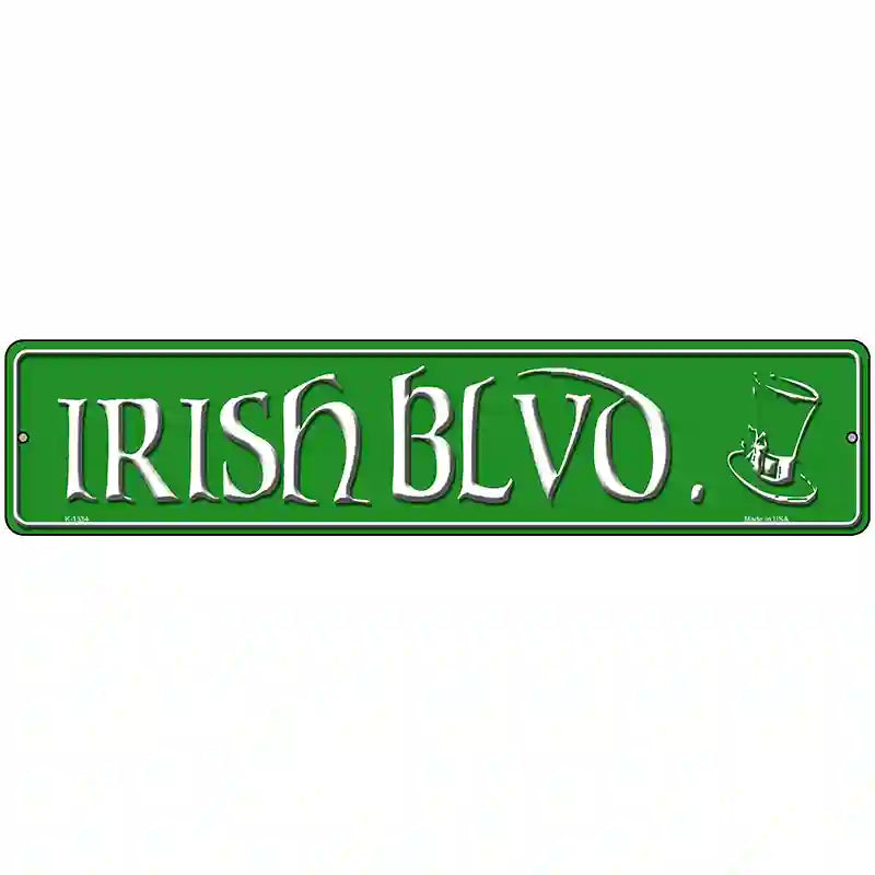 Irish Blvd Novelty Metal Street Sign 18" x 4" (K)