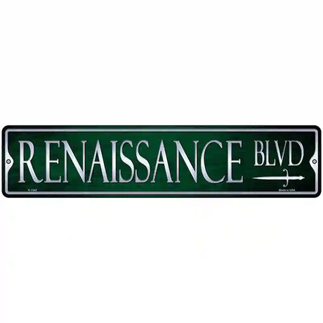 Renaissance Blvd Novelty Metal Street Sign 18" x 4" (K)