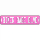 Biker Babe Pink Novelty Metal Street Sign 18" x 4" (K)