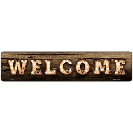 Welcome Horizontal Bulb Lettering Novelty Metal Street Sign 18" x 4" (K)