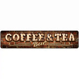 Coffee and Tea Bulb Lettering Novelty Metal Street Sign 18" x 4" (K)