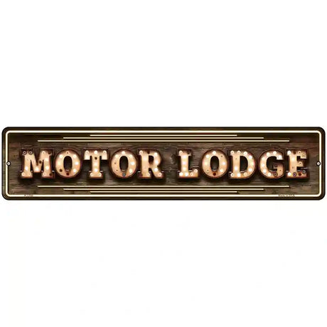 Motor Lodge Bulb Lettering Novelty Metal Street Sign 18" x 4" (K)