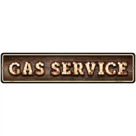 Gas Service Bulb Lettering Novelty Metal Street Sign 18" x 4" (K)