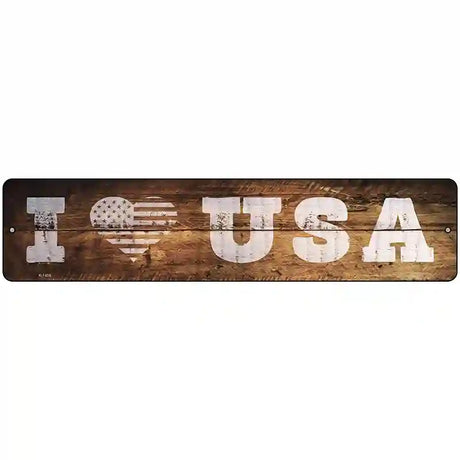 I Love USA Novelty Metal Street Sign 18" x 4" (K)