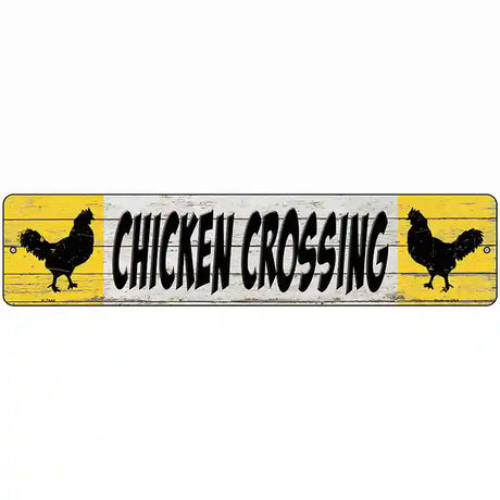 Chicken Crossing Novelty Metal Street Sign 18" x 4" (K)