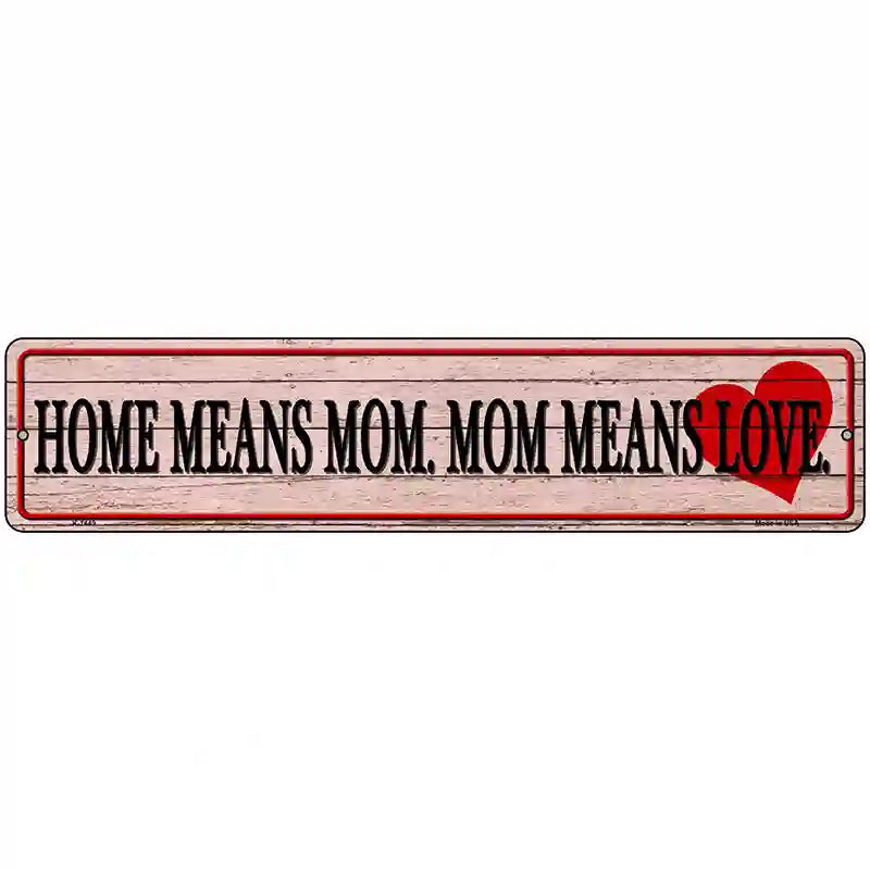 Home Means Mom Novelty Metal Street Sign 18" x 4" (K)