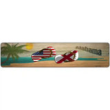 Alabama Flag and US Flag Novelty Metal Street Sign 18" x 4" (K)