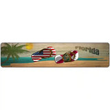 Florida Flag and US Flag Novelty Metal Street Sign 18" x 4" (K)