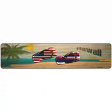 Hawaii Flag and US Flag Novelty Metal Street Sign 18" x 4" (K)