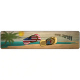 New Jersey Flag and US Flag Novelty Metal Street Sign 18" x 4" (K)