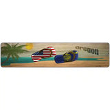 Oregon Flag and US Flag Novelty Metal Street Sign 18" x 4" (K)