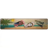 Route 66 and Flag and US Flag Novelty Metal Street Sign 18" x 4" (K)