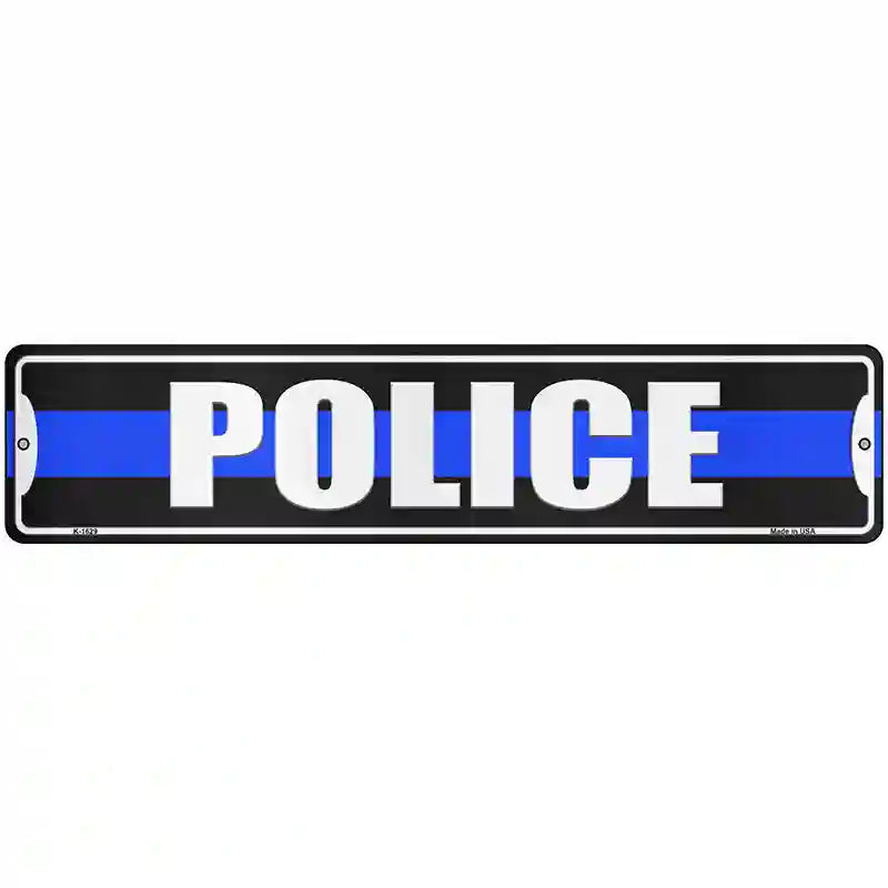 Police Blue Line Novelty Metal Street Sign 18" x 4" (K)