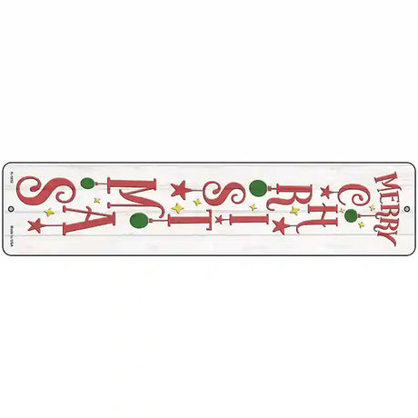 Merry Christmas Ornaments White Novelty Metal Street Sign 18" x 4" (K)