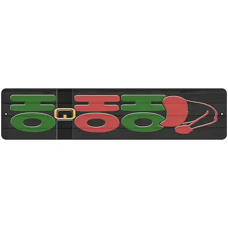 Ho Ho Ho Black Novelty Metal Street Sign 18" x 4" (K)