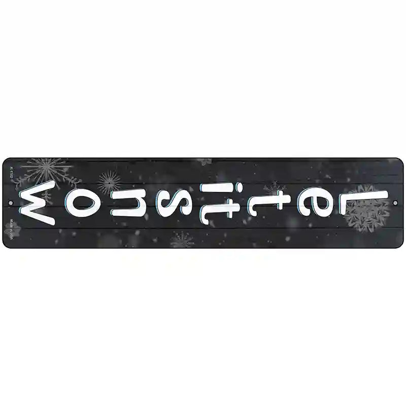 Let It Snow Black Novelty Metal Street Sign 18" x 4" (K)