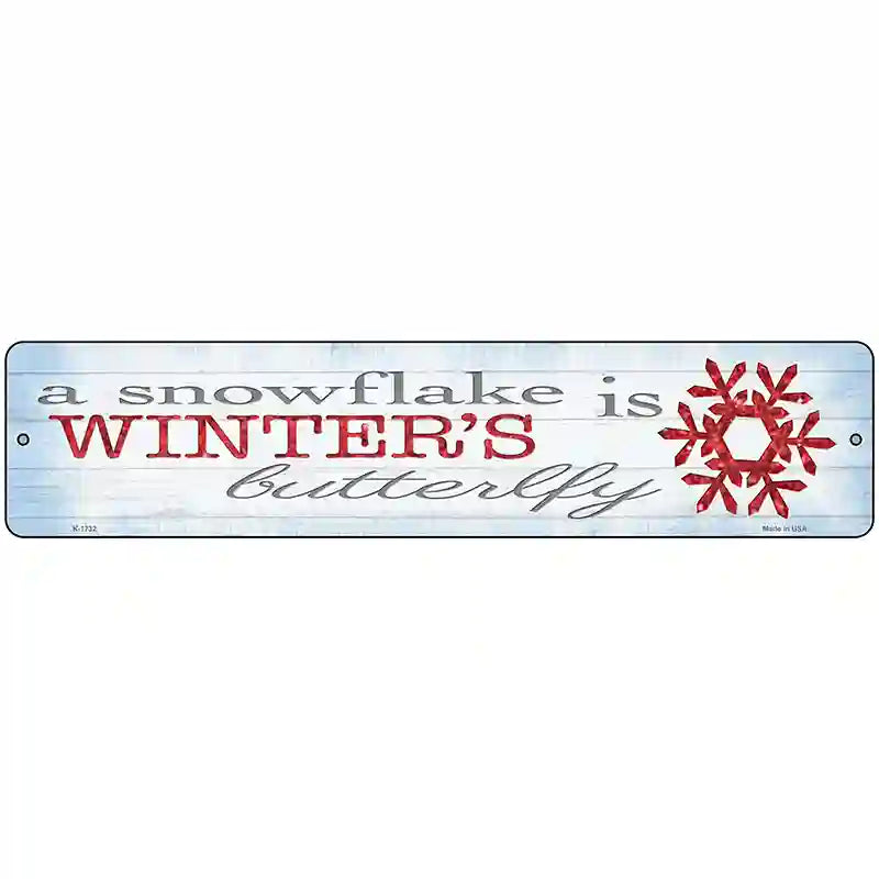 Winters Butterfly Novelty Metal Street Sign 18" x 4" (K)