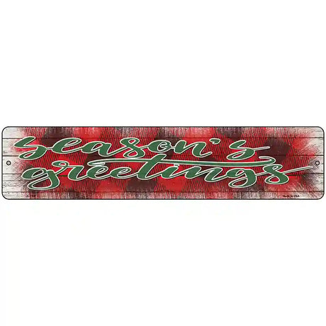 Seasons Greetings Red Novelty Metal Street Sign 18" x 4" (K)