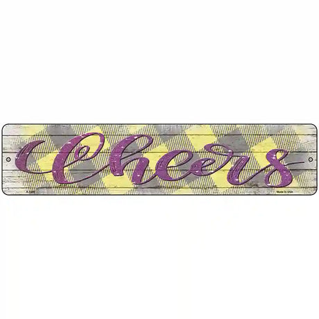 Cheers Yellow Novelty Metal Street Sign 18" x 4" (K)