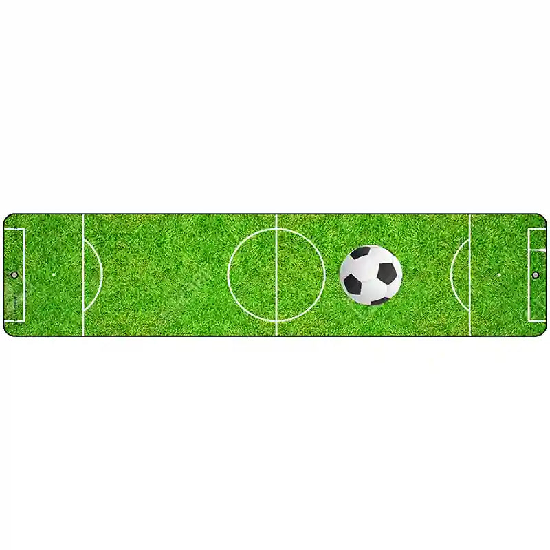 Soccer Field Novelty Metal Street Sign 18" x 4" (K)