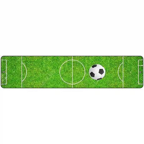 Soccer Field Novelty Metal Street Sign 18" x 4" (K)