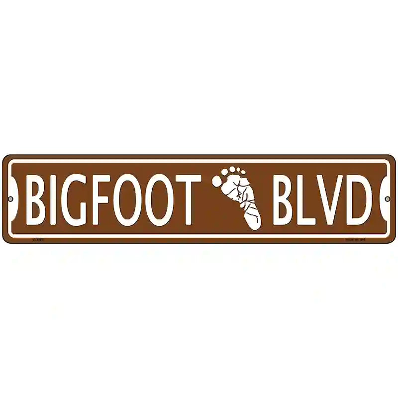 Bigfoot Blvd Novelty Metal Street Sign 18" x 4" (K)