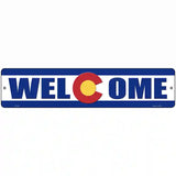 Welcome Colorado Novelty Metal Street Sign 18" x 4" (K)