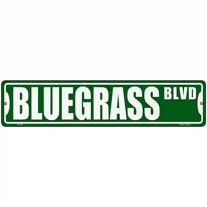 Bluegrass Blvd Novelty Metal Street Sign 18" x 4" (K)