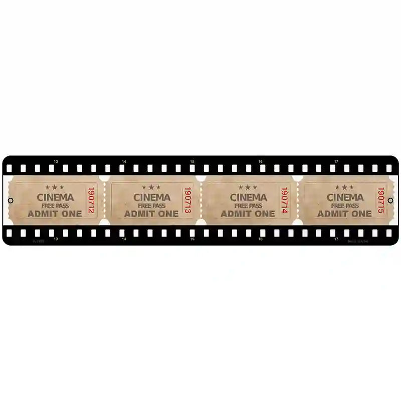 Cinema Ticket Admit One Novelty Metal Street Sign 18" x 4" (K)