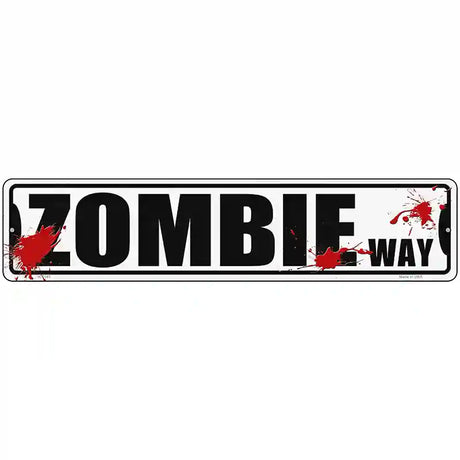 Zombie Way Novelty Metal Street Sign 18" x 4" (K)