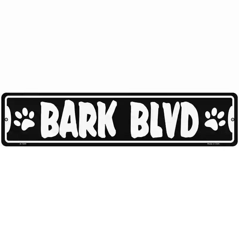 Bark Blvd Novelty Metal Street Sign 18" x 4" (K)