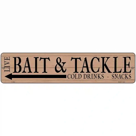 Live Bait Tackle Shop Left Novelty Metal Street Sign 18" x 4" (K)