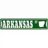 Arkansas St Silhouette Novelty Metal Street Sign 18" x 4" (K)