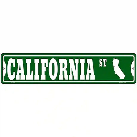 California St Silhouette Novelty Metal Street Sign 18" x 4" (K)