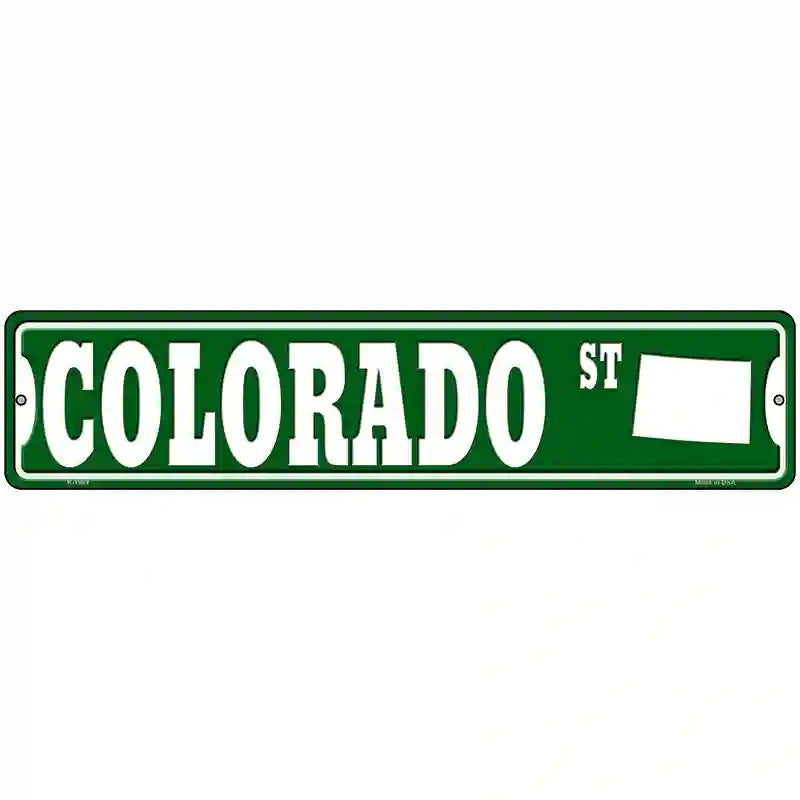 Colorado St Silhouette Novelty Metal Street Sign 18" x 4" (K)