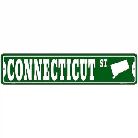 Connecticut St Silhouette Novelty Metal Street Sign 18" x 4" (K)