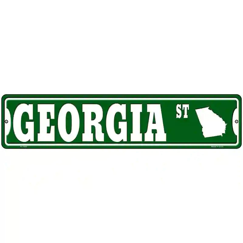 Georgia St Silhouette Novelty Metal Street Sign 18" x 4" (K)