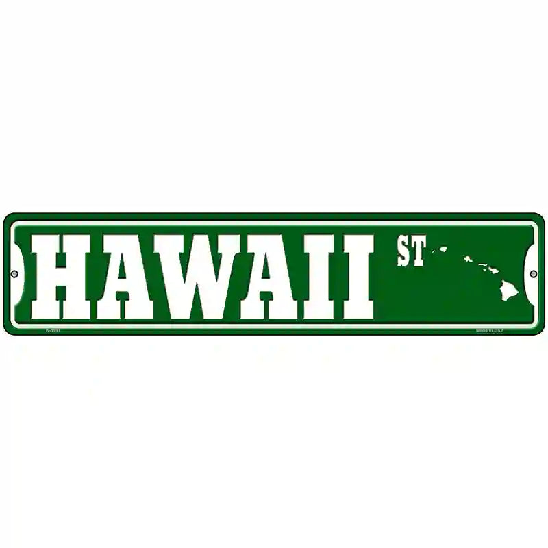 Hawaii St Silhouette Novelty Metal Street Sign 18" x 4" (K)