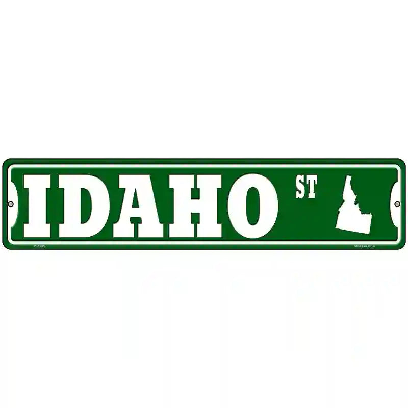 Idaho St Silhouette Novelty Metal Street Sign 18" x 4" (K)