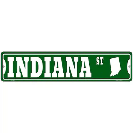 Indiana St Silhouette Novelty Metal Street Sign 18" x 4" (K)