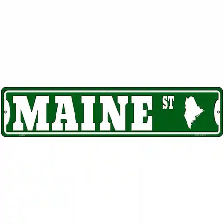 Maine St Silhouette Novelty Metal Street Sign 18" x 4" (K)