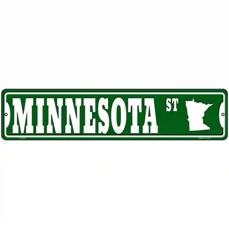 Minnesota St Silhouette Novelty Metal Street Sign 18" x 4" (K)